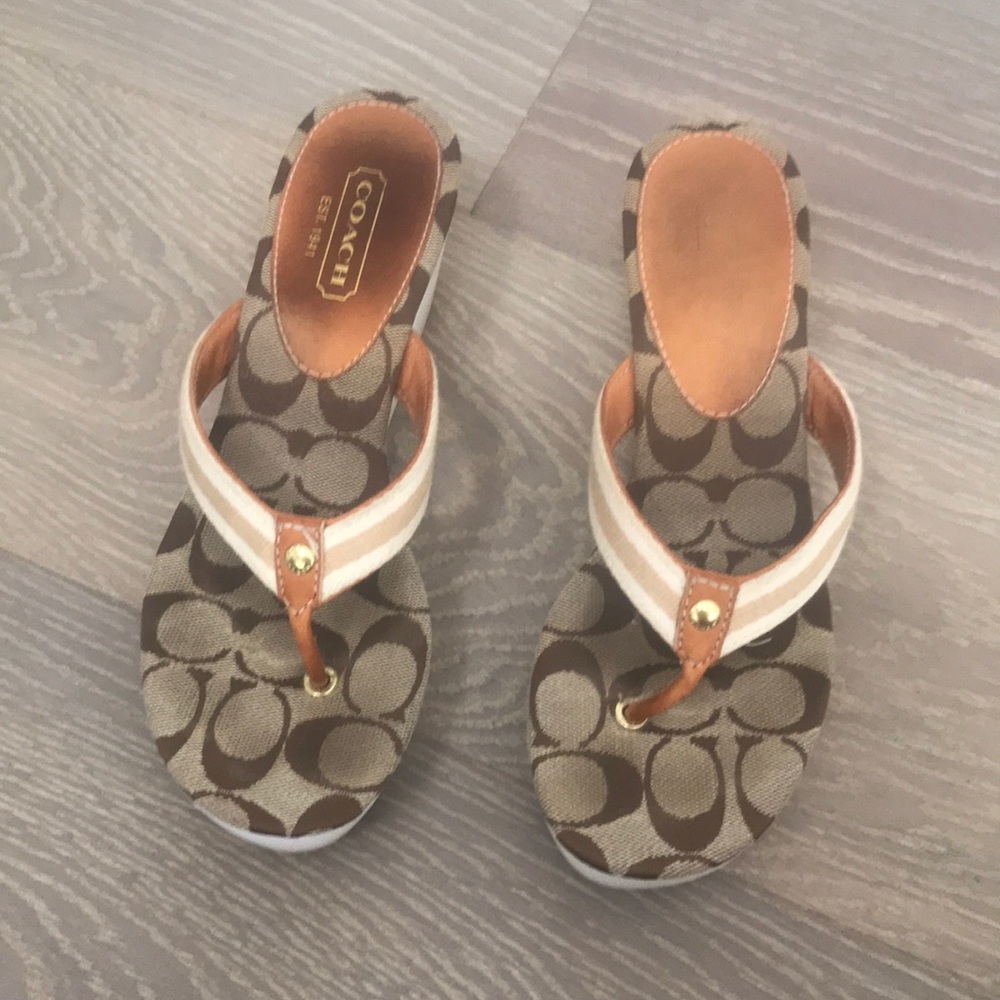 Coach wedge sandals.